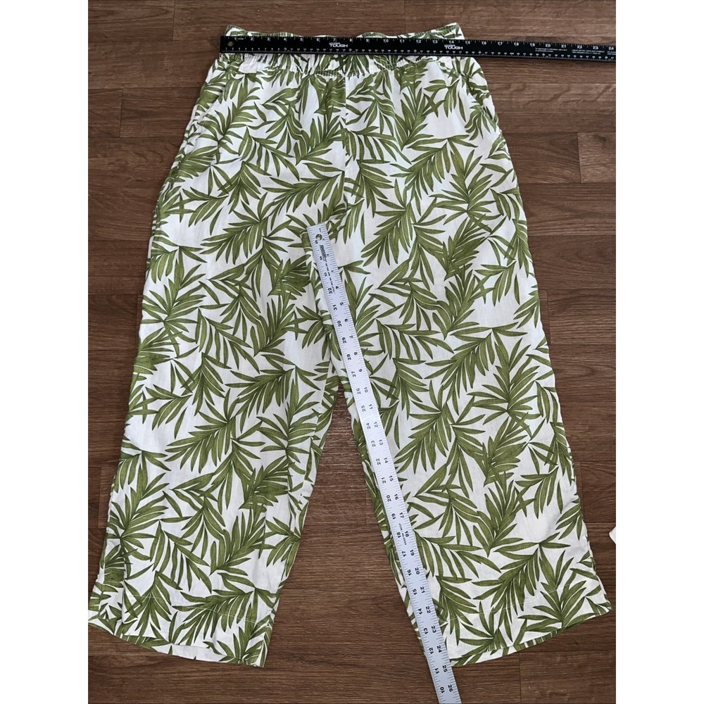 Nicole Miller Pants M 100% Linen Wide Leg Cropped Breathable Lightweight Flowy - Picture 4 of 6